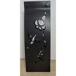 12" Brown‎ Punched Tin Hummingbird Flower Design Tealight Candle Holder Cottage